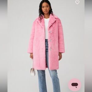 NWOT LoveShackFancy Kamasi fur coat in Pink in original packaging
